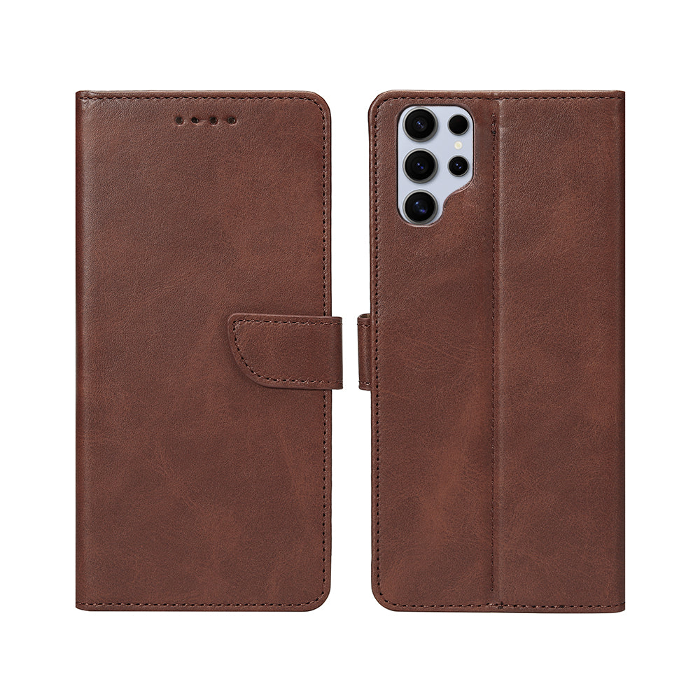 Rixus Bookcase For Samsung Galaxy S25 Ultra Brown