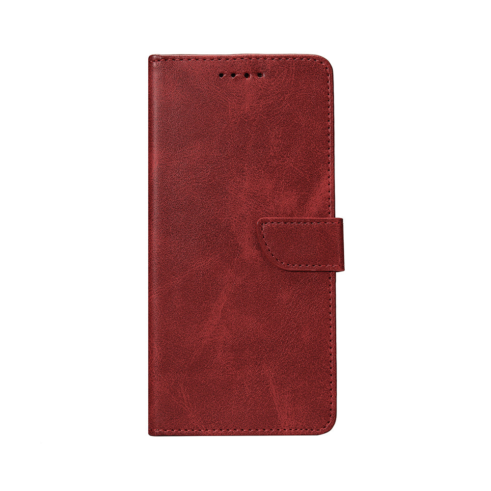 Rixus Bookcase For Samsung Galaxy S25 Ultra Dark Red