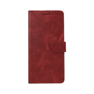 Rixus Bookcase For Samsung Galaxy S25 Ultra Dark Red