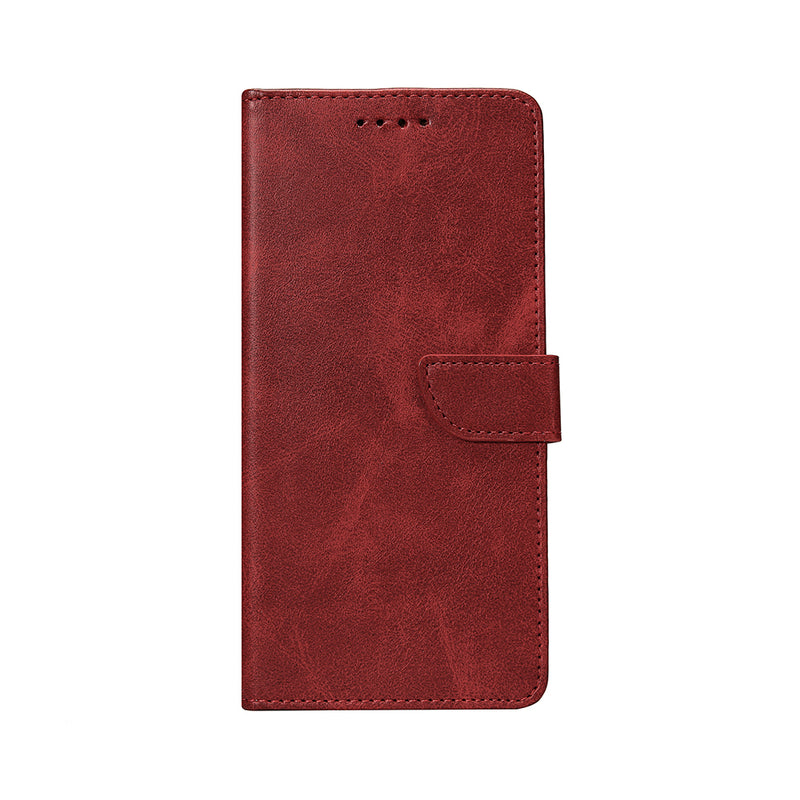 Rixus Bookcase For Samsung Galaxy S25 Ultra Dark Red