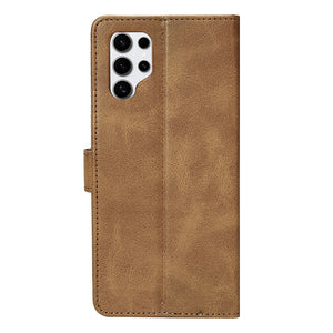 Rixus Bookcase For Samsung Galaxy S25 Ultra Light Brown