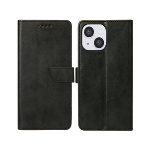 Rixus Bookcase For Apple iPhone 14 Black