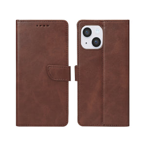 Rixus Bookcase For Apple iPhone 14 Brown