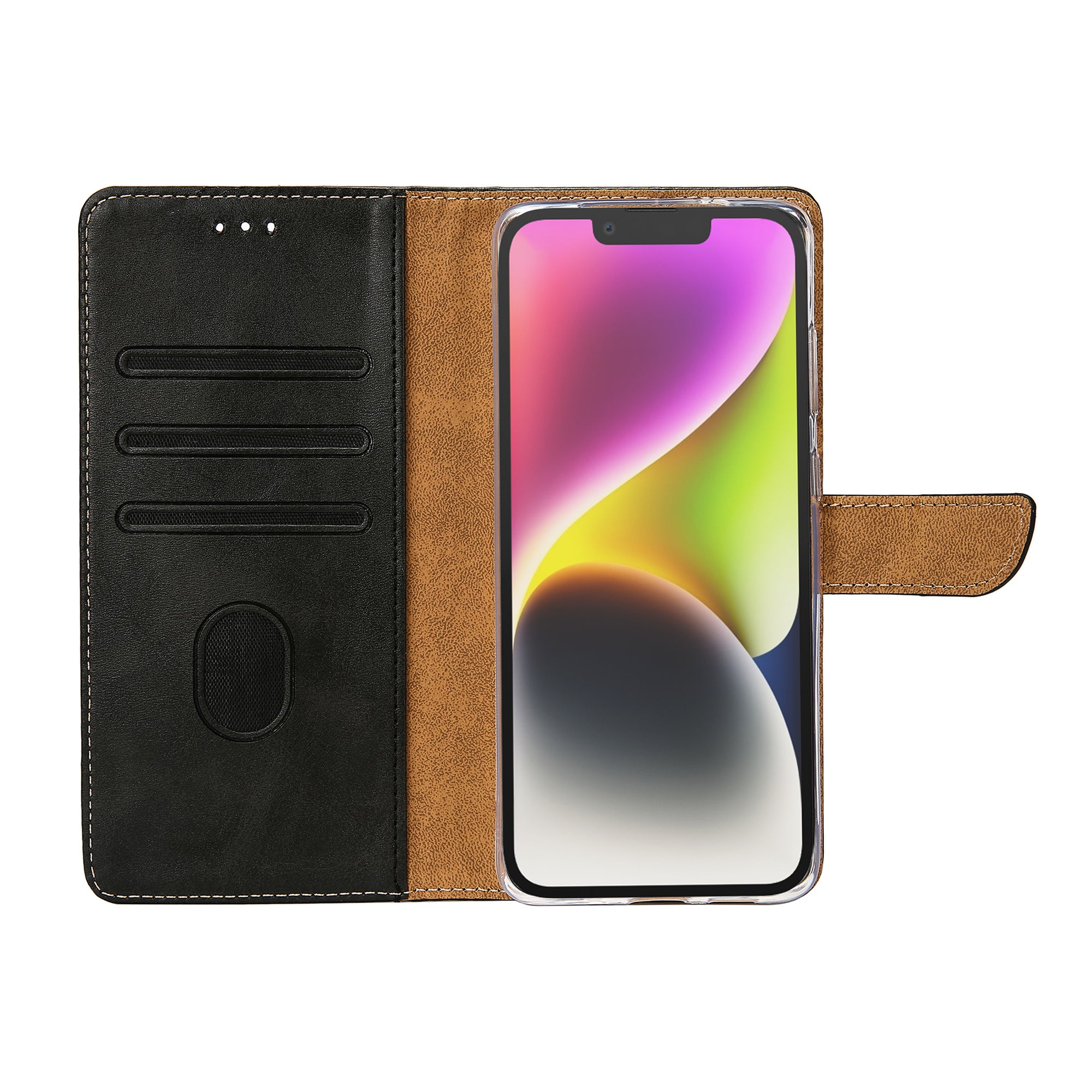 Rixus Bookcase For Apple iPhone 14 Plus Black