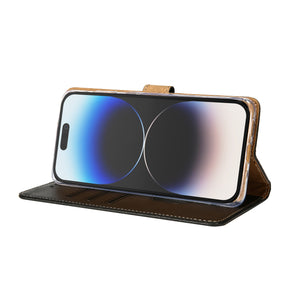 Rixus Bookcase For Apple iPhone 14 Pro Black