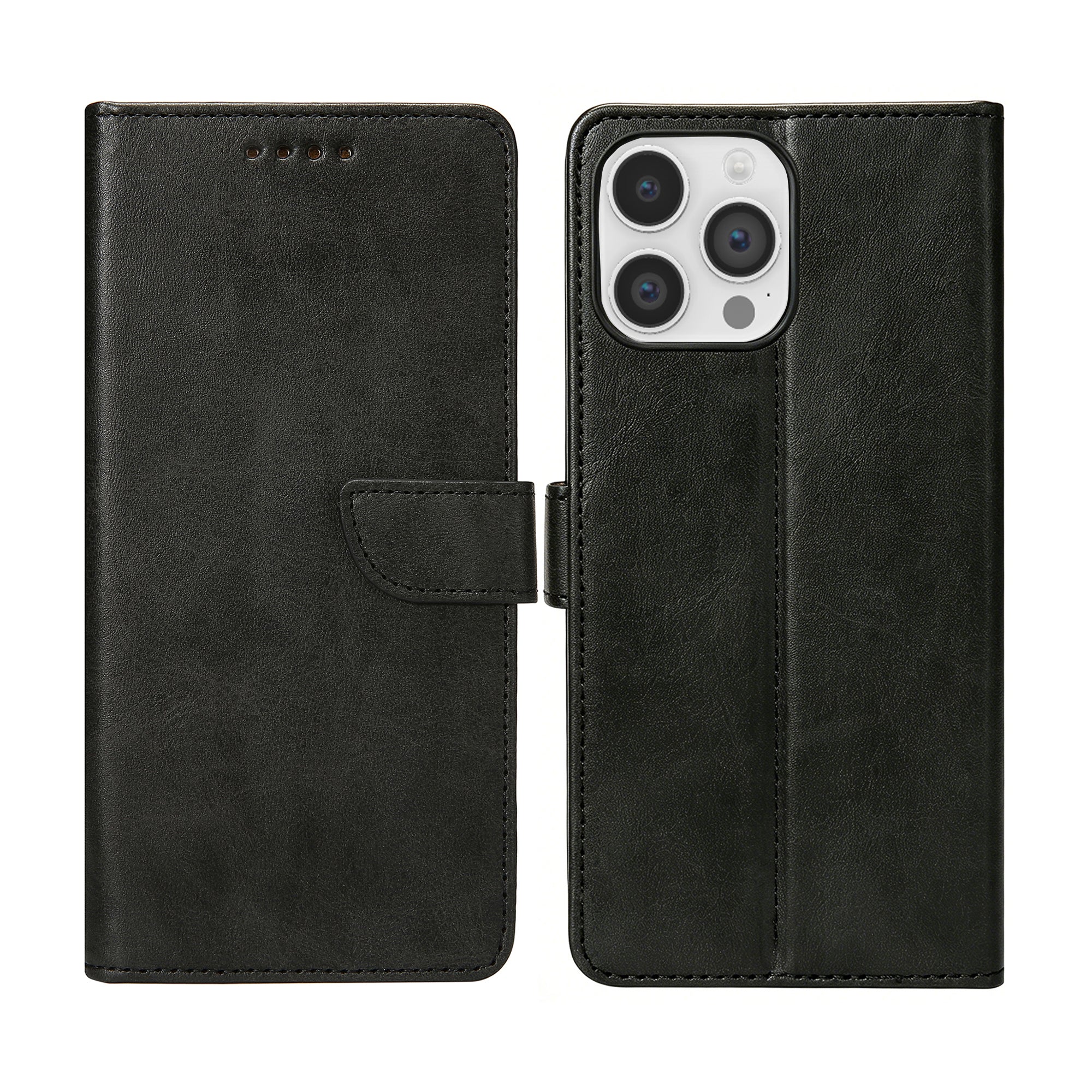 Rixus Bookcase For Apple iPhone 14 Pro Black