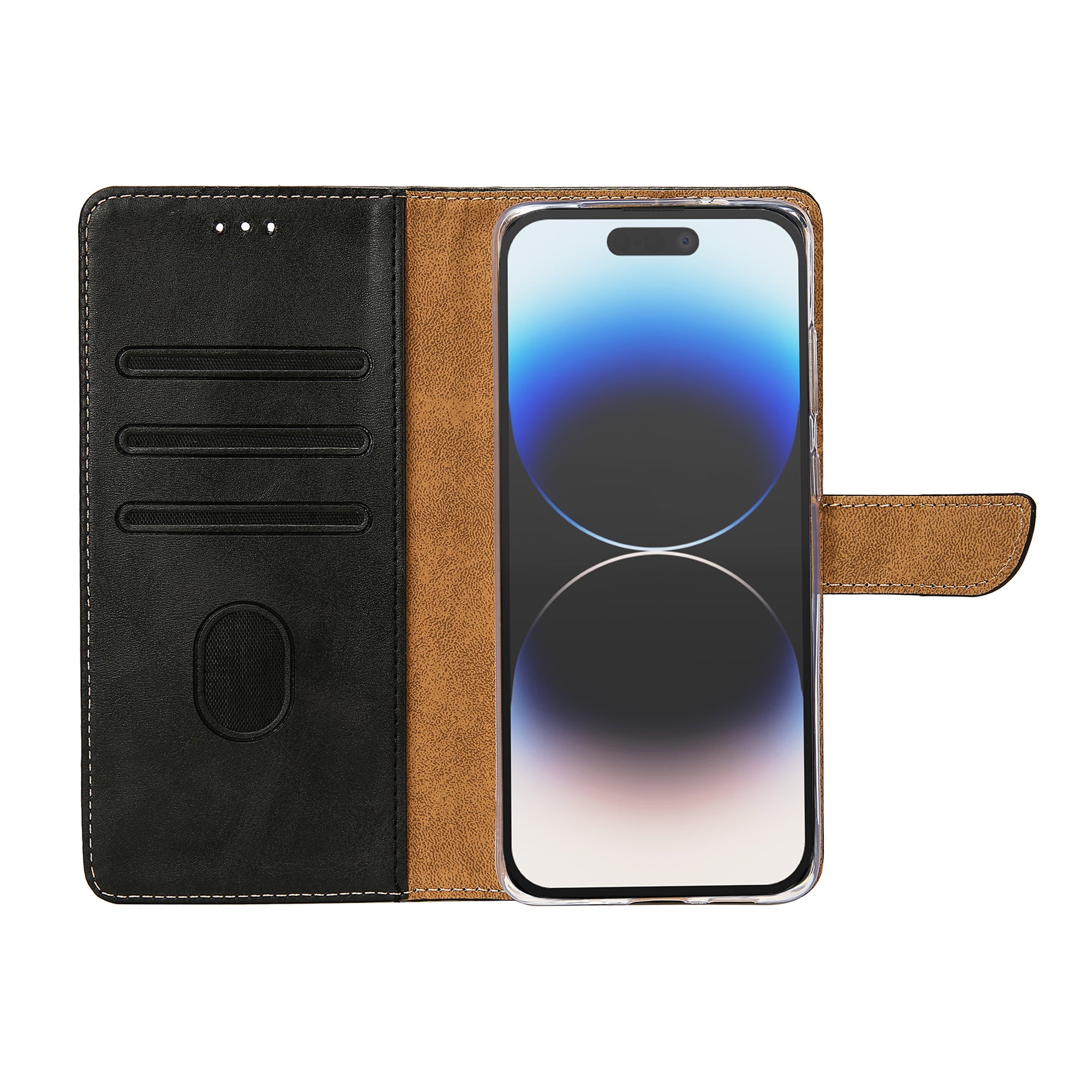 Rixus Bookcase For Apple iPhone 14 Pro Black