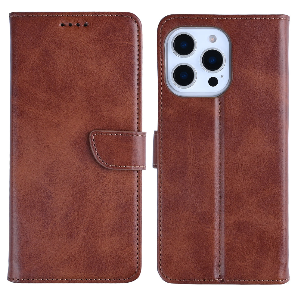 Rixus Bookcase For Apple iPhone 14 Pro Max Brown