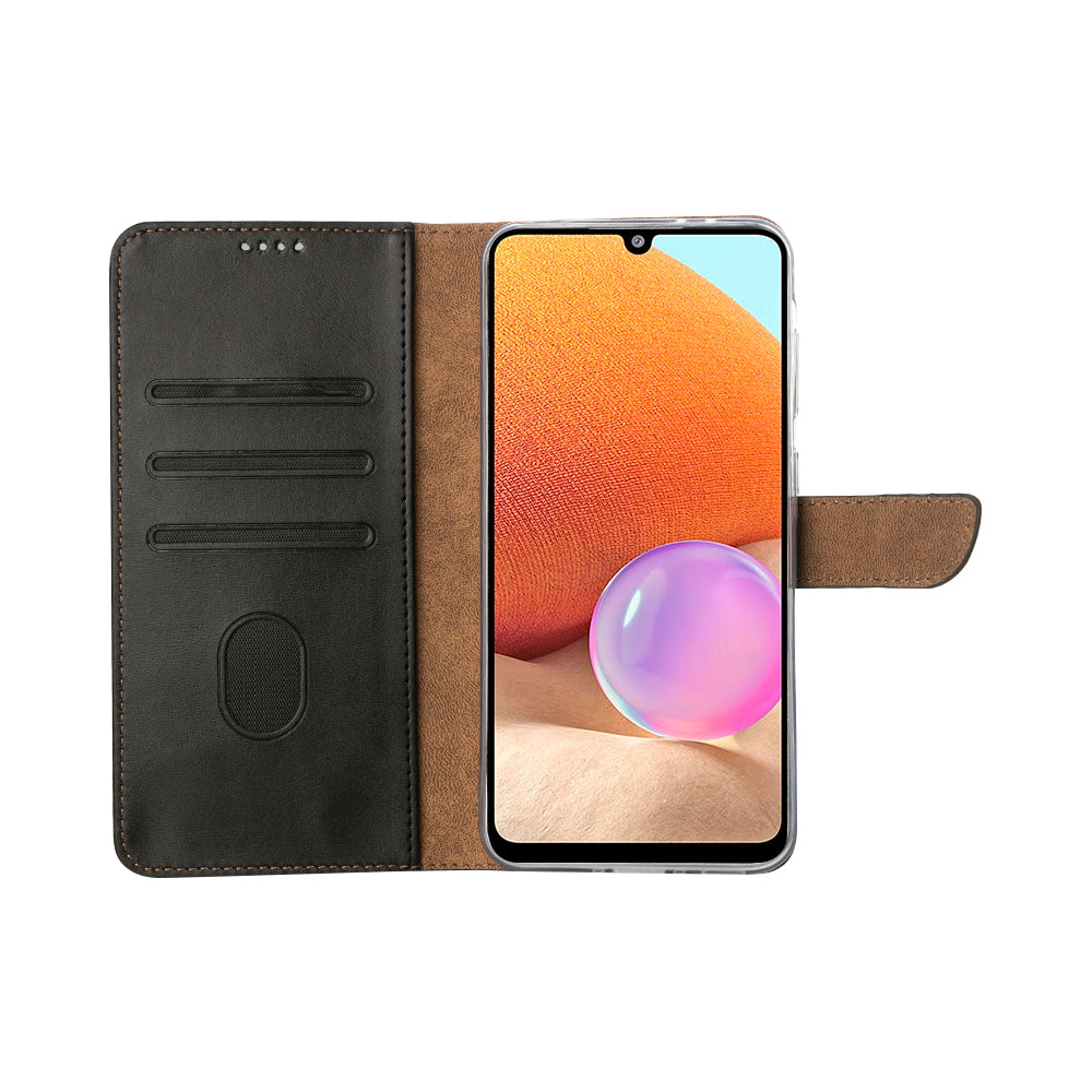 Rixus Bookcase For Samsung Galaxy A32 5G Black