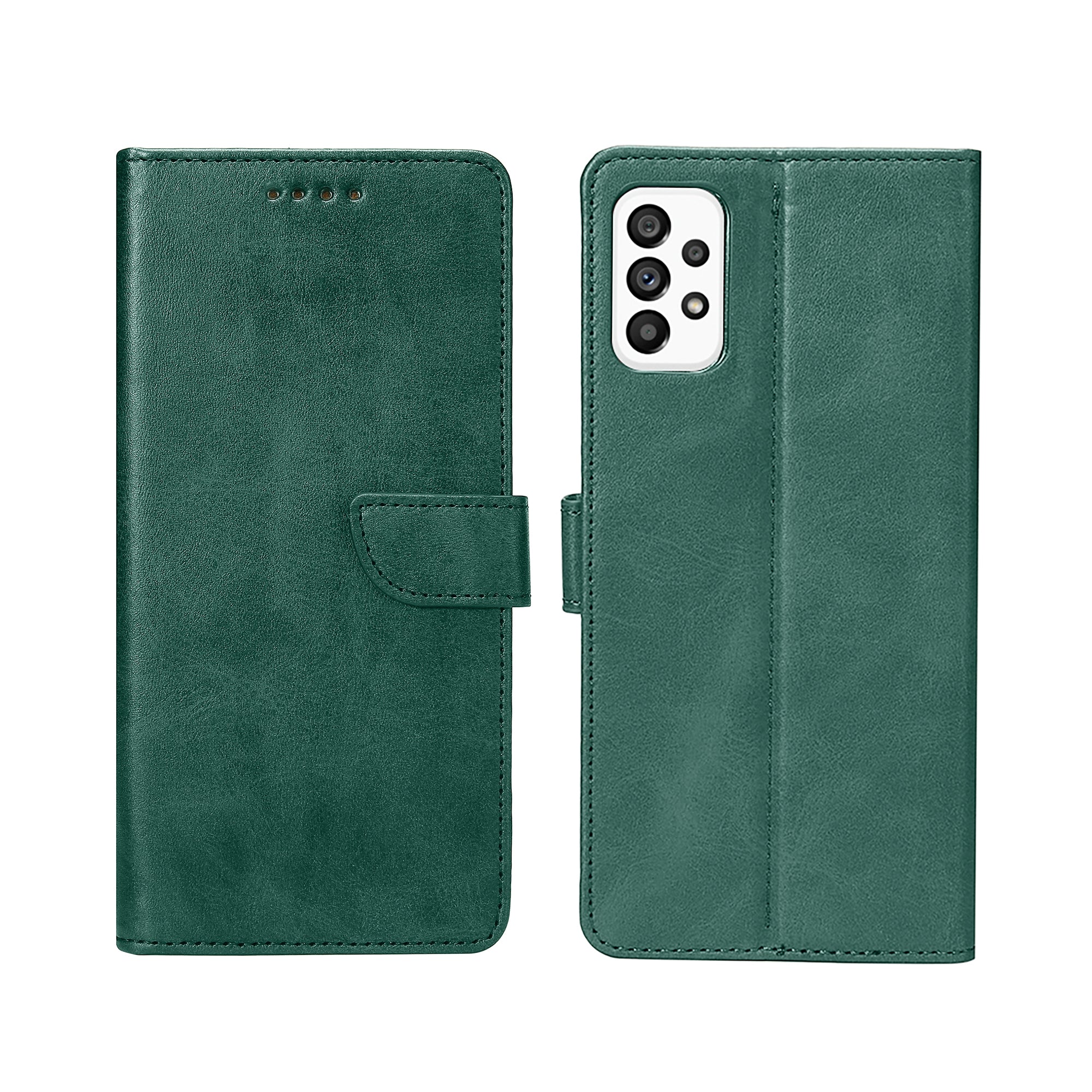 Rixus Bookcase For Samsung Galaxy A33 5G Dark Green