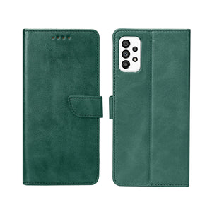 Rixus Bookcase For Samsung Galaxy A33 5G Dark Green