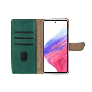 Rixus Bookcase For Samsung Galaxy A33 5G Dark Green