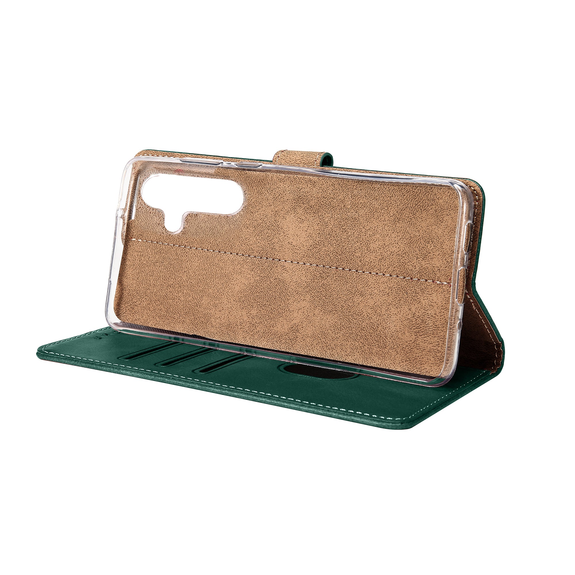 Rixus Bookcase For Samsung Galaxy A54 Dark Green