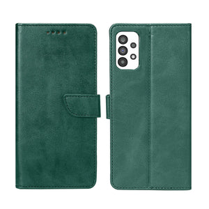 Rixus Bookcase For Samsung Galaxy A73 5G Dark Green