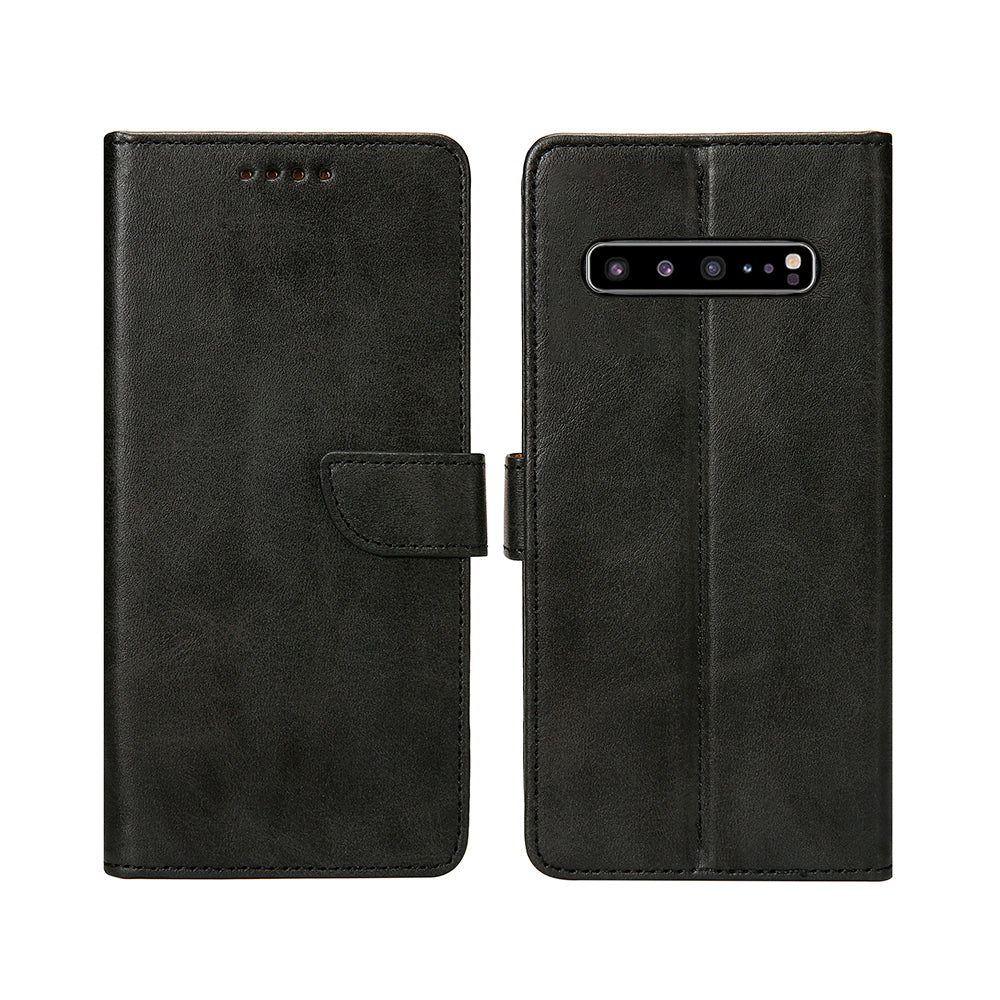 Rixus Bookcase For Samsung Galaxy S10 Plus Black