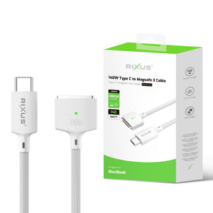 Rixus RXUC140 USB-C To MagSafe 3 Cable 140W White