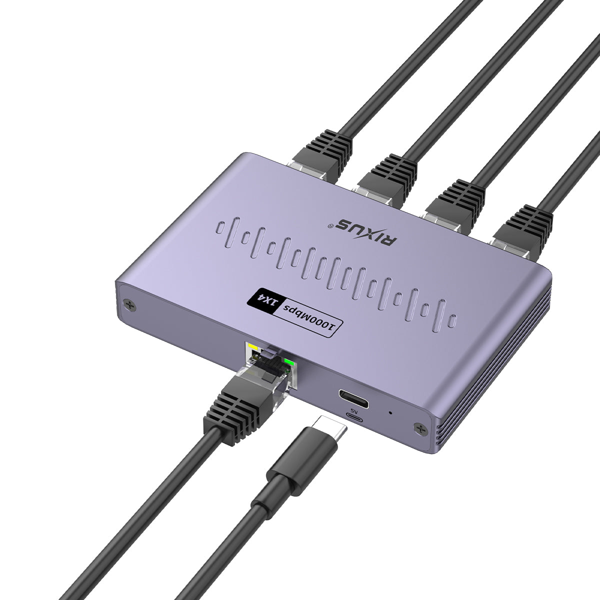 Rixus RXEA05 5-Ports Ethernet Switch Adapter Gray