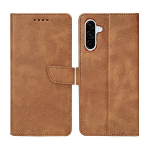 Rixus Bookcase For Samsung Galaxy A36 Light Brown