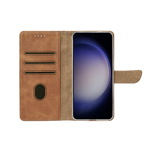 Rixus Bookcase For Samsung Galaxy A36 Light Brown