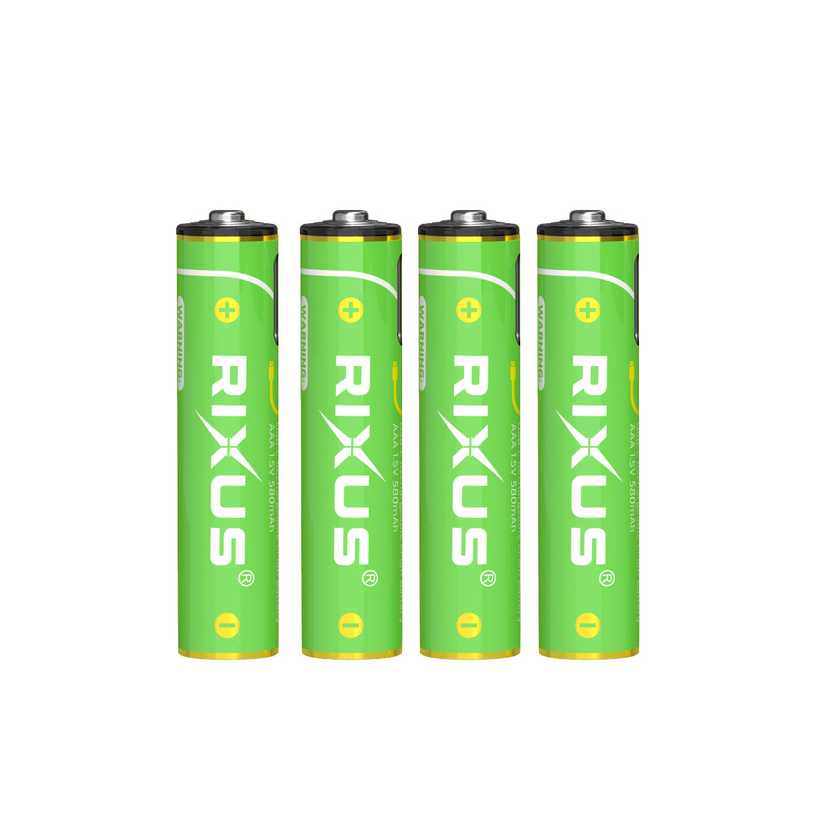 Rixus RXAA07 Rechargeable AAA Battery 880mWh With USB-C Cable 4-Pack