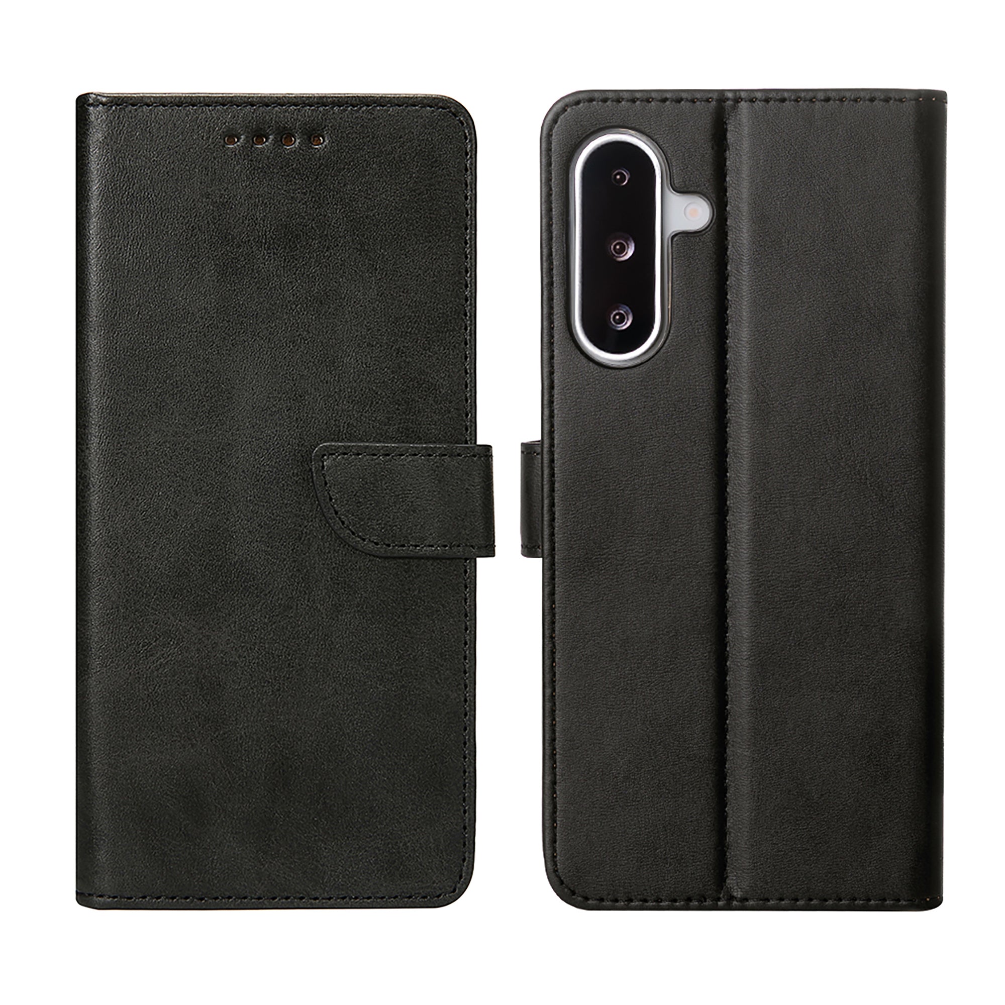 Rixus Bookcase For Samsung Galaxy A26, A17 Black