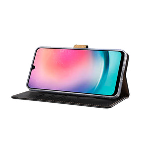 Rixus Bookcase For Samsung Galaxy A26, A17 Black