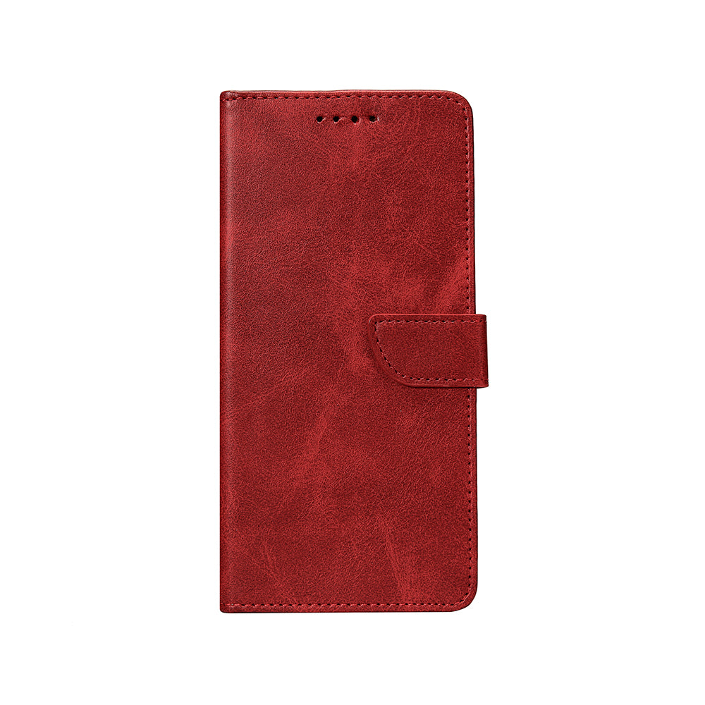 Rixus Bookcase For Samsung Galaxy A26, A17 Dark Red