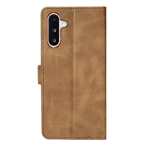 Rixus Bookcase For Samsung Galaxy A26, A17 Light Brown