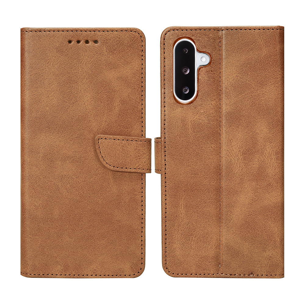 Rixus Bookcase For Samsung Galaxy A26, A17 Light Brown