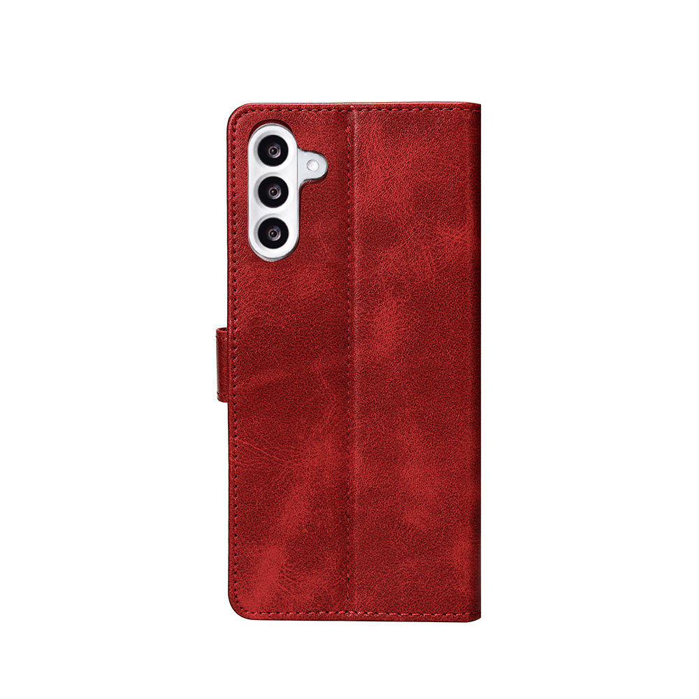 Rixus Bookcase For Samsung Galaxy A56 Dark Red