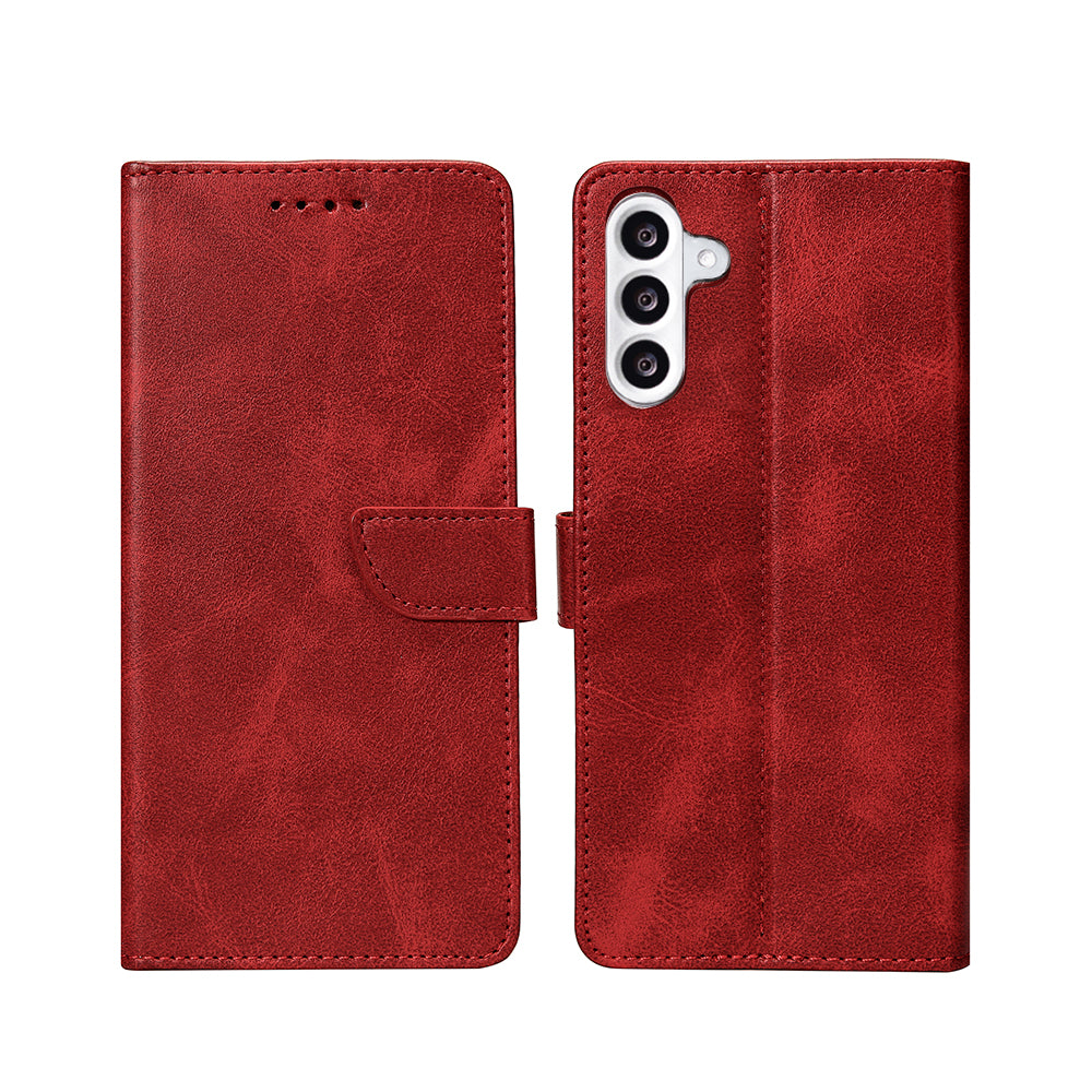 Rixus Bookcase For Samsung Galaxy A56 Dark Red