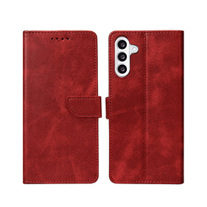 Rixus Bookcase For Samsung Galaxy A56 Dark Red