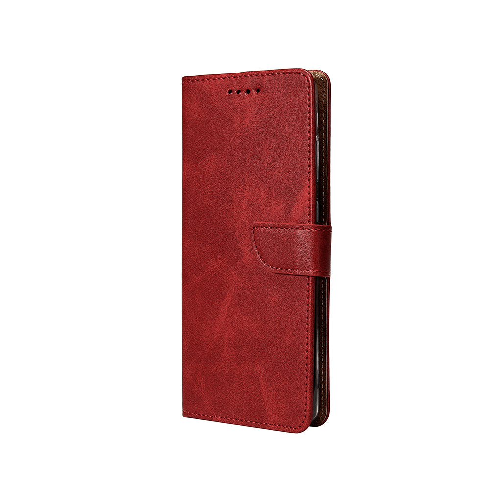 Rixus Bookcase For Samsung Galaxy A56 Dark Red