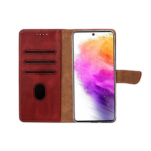 Rixus Bookcase For Samsung Galaxy A56 Dark Red