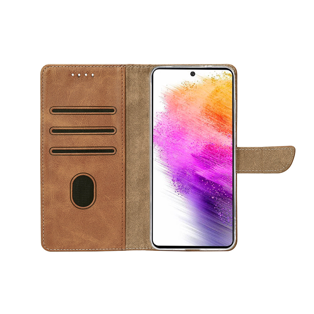 Rixus Bookcase For Samsung Galaxy A56 Light Brown
