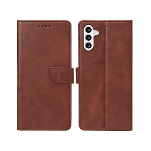 Rixus Bookcase For Samsung Galaxy A56 Brown