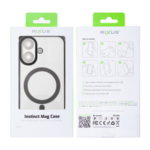Rixus Instinct Mag Case For Apple iPhone 16 Black