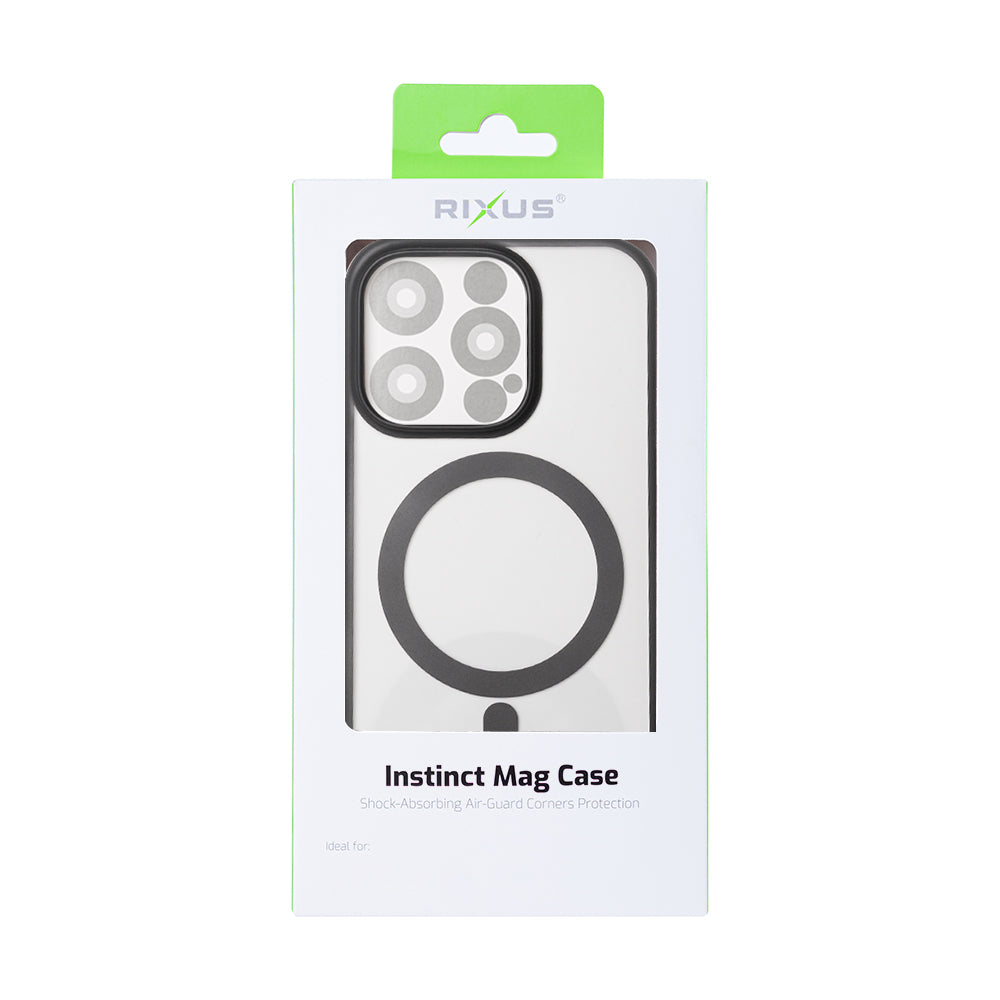 Rixus Instinct Mag Case For Apple iPhone 16 Pro Max Black