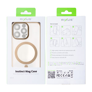 Rixus Instinct Mag Case For Apple iPhone 13 Pro Max Desert Titanium
