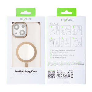 Rixus Instinct Mag Case For Apple iPhone 15 Desert Titanium