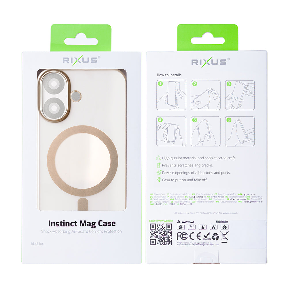 Rixus Instinct Mag Case For Apple iPhone 16 Desert Titanium
