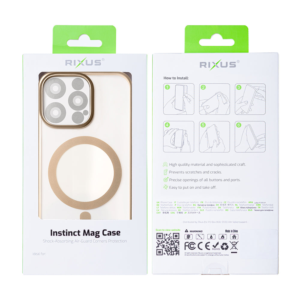 Rixus Instinct Mag Case For Apple iPhone 16 Pro Max Desert Titanium