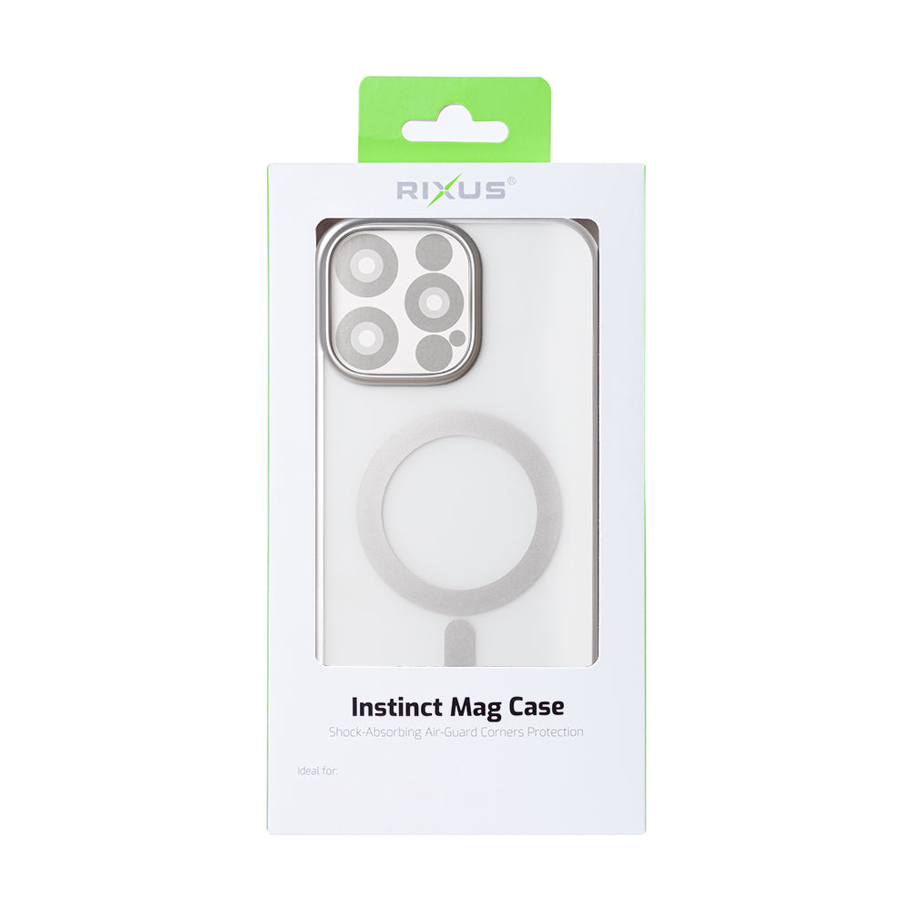 Rixus Instinct Mag Case For Apple iPhone 12, 12 Pro Silver