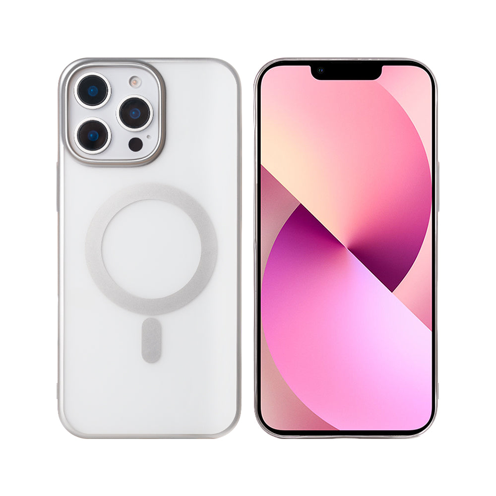 Rixus Instinct Mag Case For Apple iPhone 13 Pro Max Silver