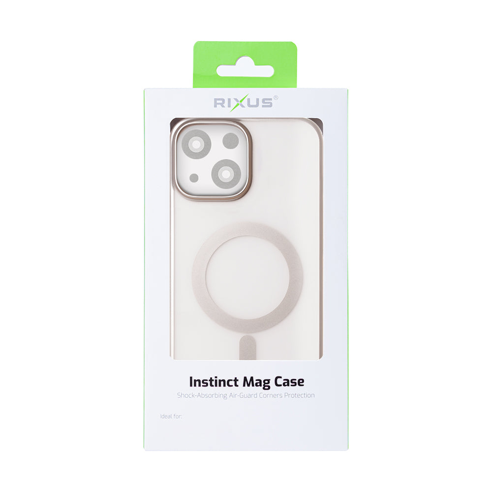 Rixus Instinct Mag Case For Apple iPhone 15 Titanium Grey