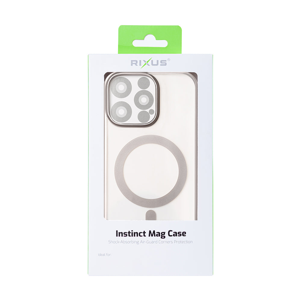 Rixus Instinct Mag Case For Apple iPhone 16 Pro Max Titanium Grey