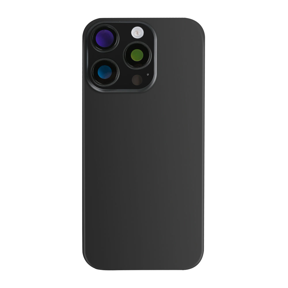 For Apple iPhone 16 Pro Back Glass With NFC, Enlarged Camera Frame Black Titanium Compatible