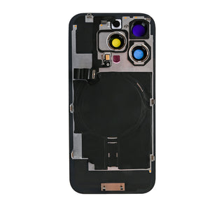 For Apple iPhone 16 Pro Back Glass With NFC, Enlarged Camera Frame Black Titanium Compatible