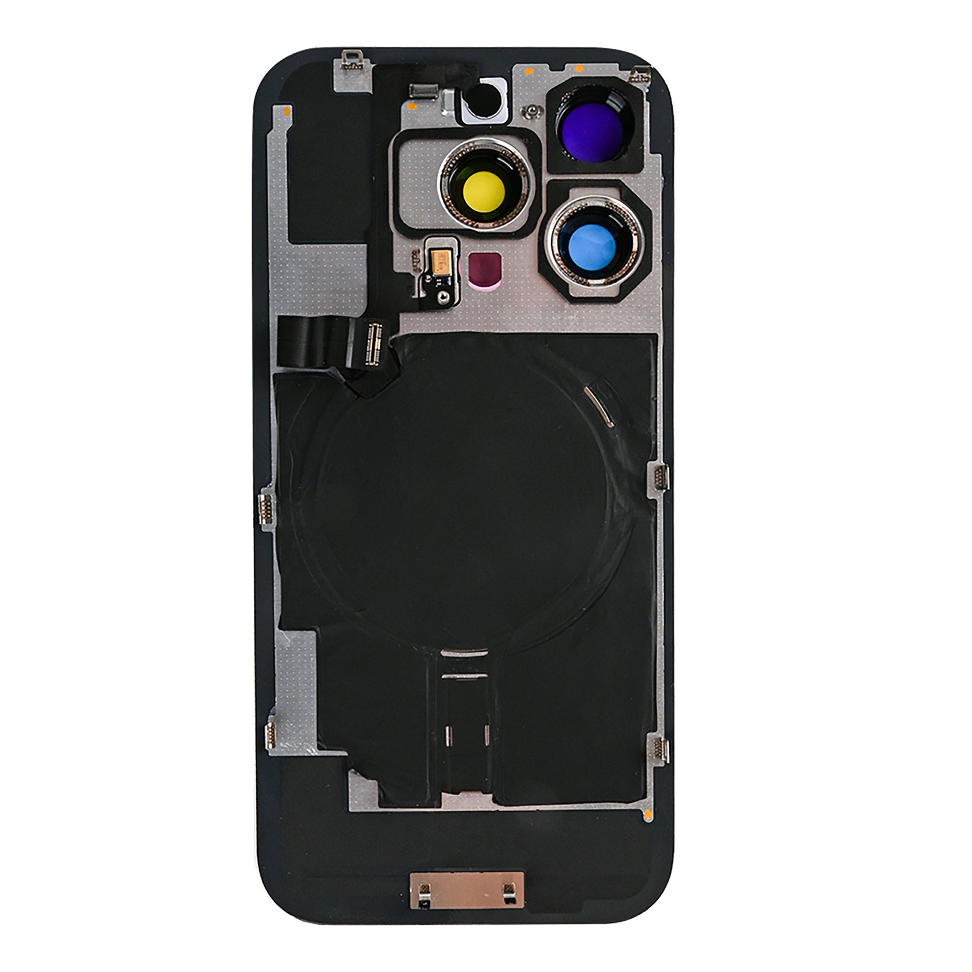 For Apple iPhone 16 Pro Back Glass With NFC, Enlarged Camera Frame Black Titanium Compatible