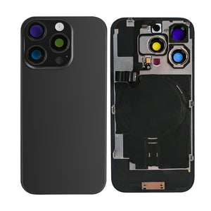 For Apple iPhone 16 Pro Back Glass With NFC, Enlarged Camera Frame Black Titanium Compatible